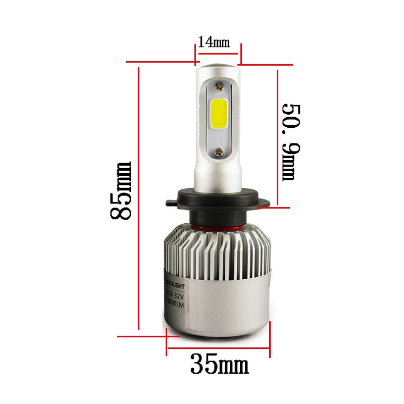 Kit de bombillas led para luces de cruce, carretera, cortas y largas luz de coche moto o camión 3000k luz amarilla 6500K luz blanca 8000lm por bombilla